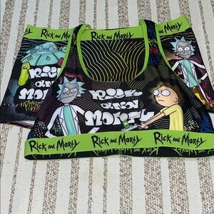 Rick &Morty Graphic Bikini sports bra, top and boys shorts  Women's Swim